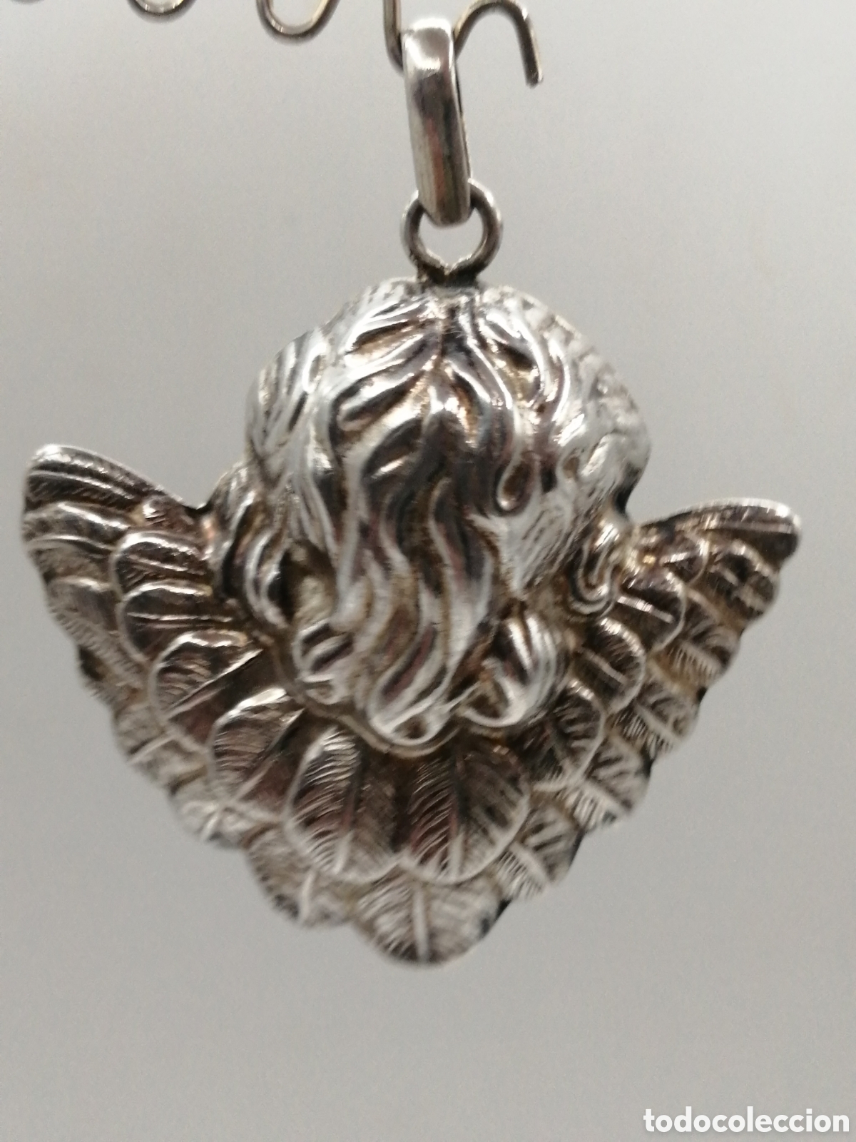Joyeria: Colgante para cuna. Querub&iacute;n, plata 925mls - Foto 6