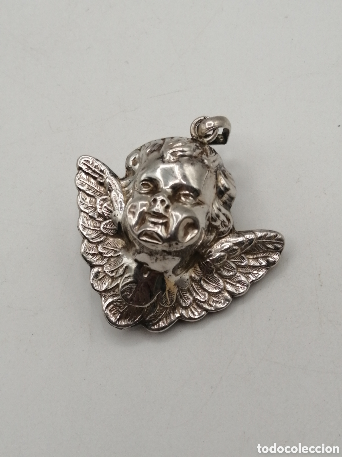 Joyeria: Colgante para cuna. Querub&iacute;n, plata 925mls - Foto 1