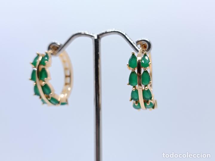 Joyeria: Magn&iacute;ficos pendientes en oro con esmeraldas - Foto 3