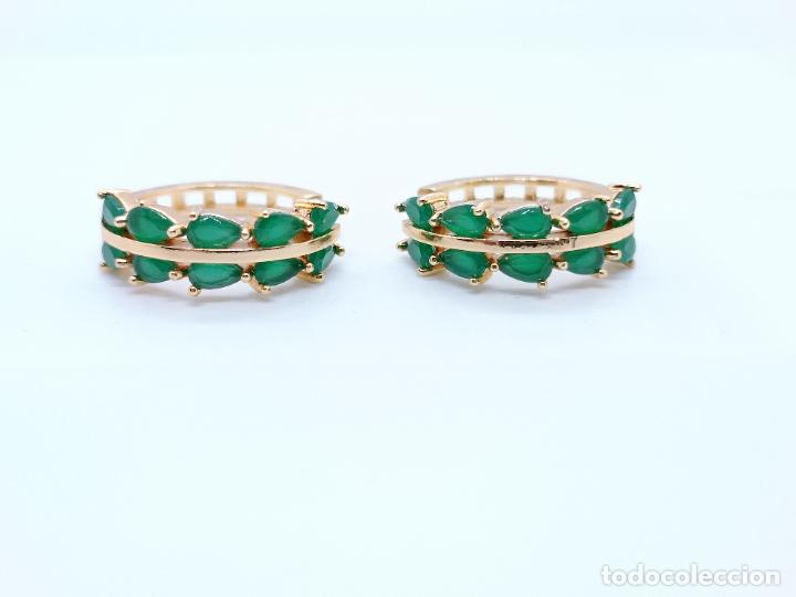 Joyeria: Magn&iacute;ficos pendientes en oro con esmeraldas - Foto 5