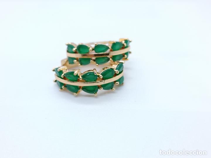 Joyeria: Magn&iacute;ficos pendientes en oro con esmeraldas - Foto 6
