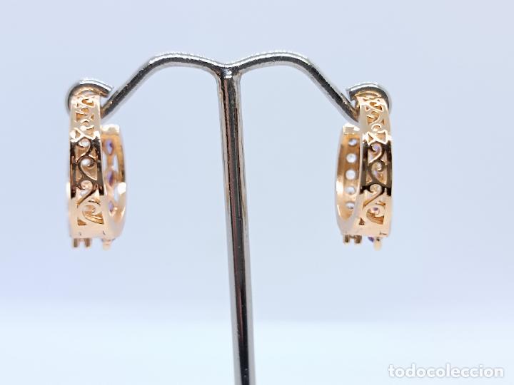 Joyeria: Pendientes en oro amarillo de 14k con amatistas - Foto 4