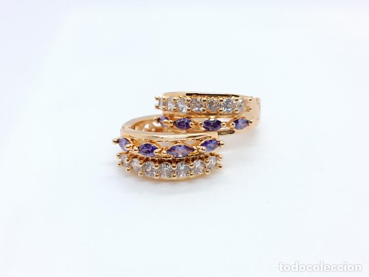 Joyeria: Pendientes en oro amarillo de 14k con amatistas - Foto 6