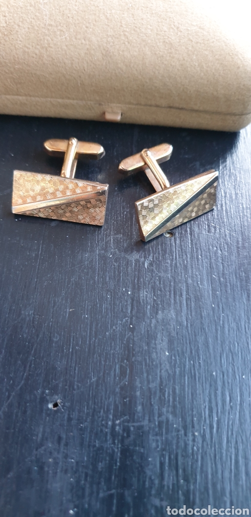 Joyeria: GEMELOS VINTAGE CHAPADOS ORO - Foto 5