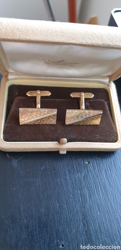 Joyeria: GEMELOS VINTAGE CHAPADOS ORO - Foto 2