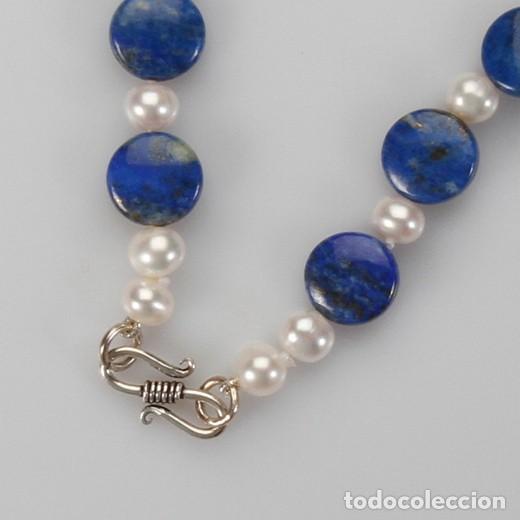 Joyeria: COLLAR-PARA-MUJER-DE-PERLAS-Y-LAPISLAZULI. - Foto 2