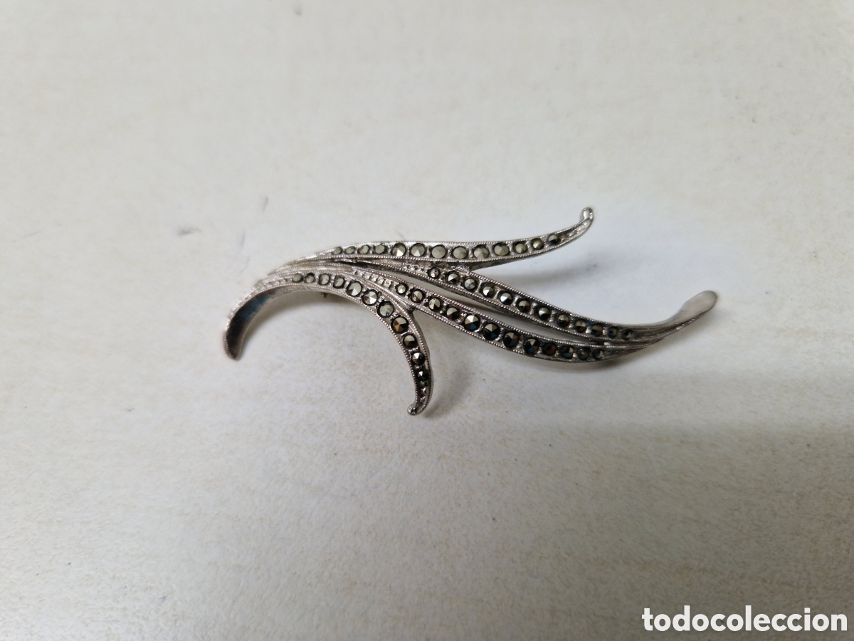 Joyeria: BROCHE ANTIGUO PLATA DE LEY CONTRASTES - Foto 2