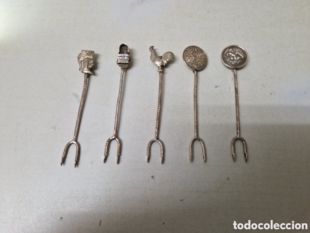 Joyeria: 5 PINCHOS PERUANOS DE PLATA DE LEY - Foto 2