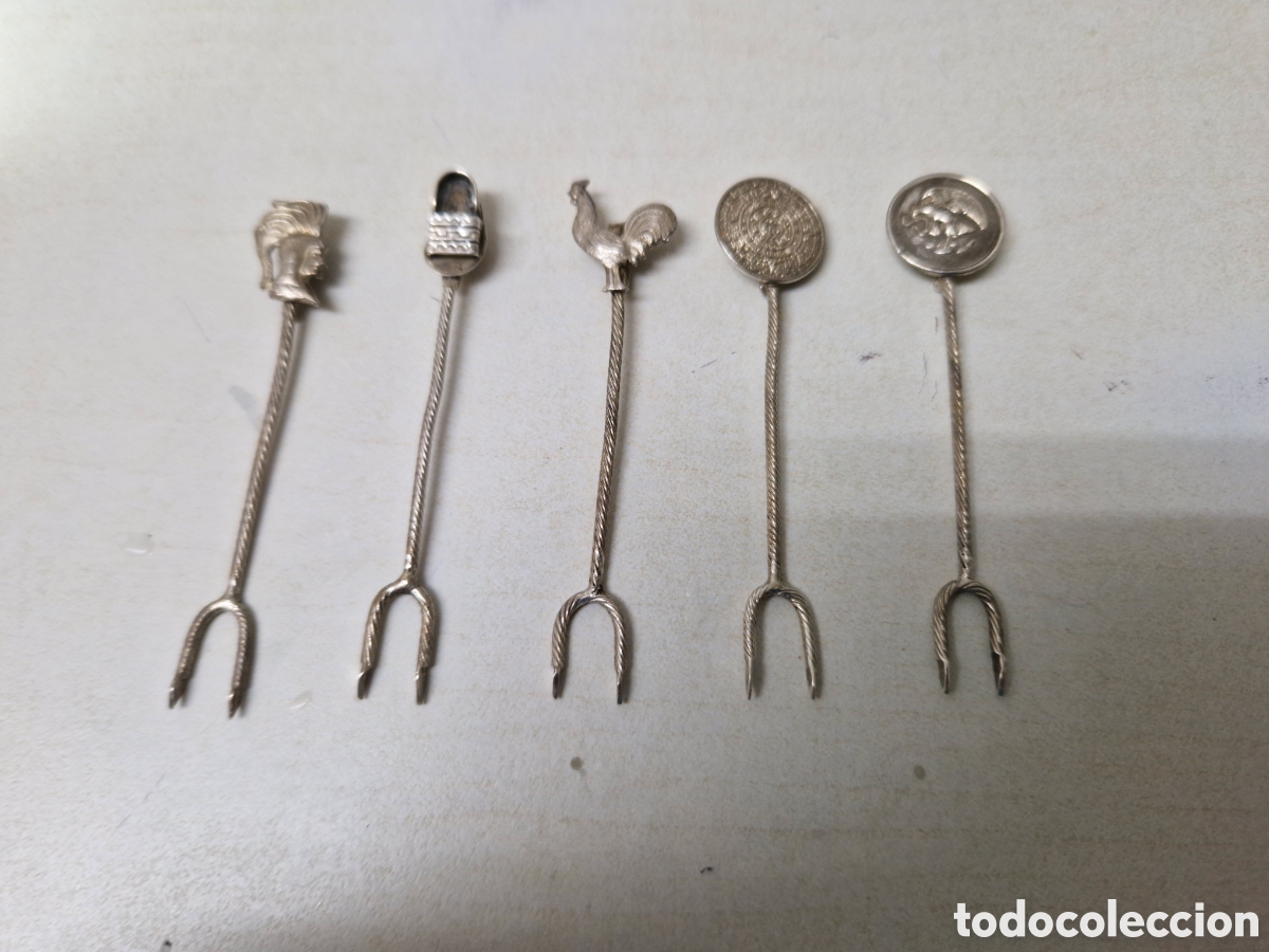 Joyeria: 5 PINCHOS PERUANOS DE PLATA DE LEY - Foto 1