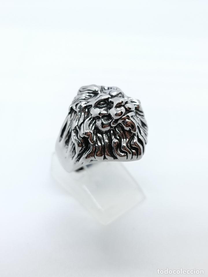 Joyeria: Hermoso anillo chapado en plata de ley con forma de cabeza de le&oacute;n - Foto 3