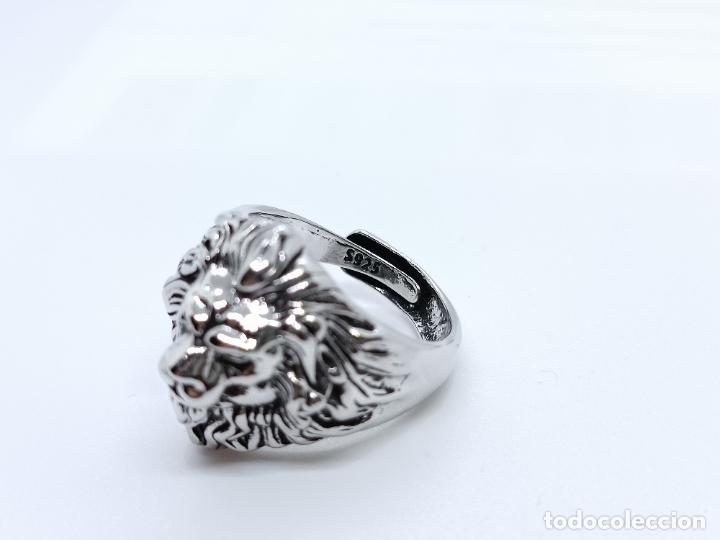 Joyeria: Hermoso anillo chapado en plata de ley con forma de cabeza de le&oacute;n - Foto 5