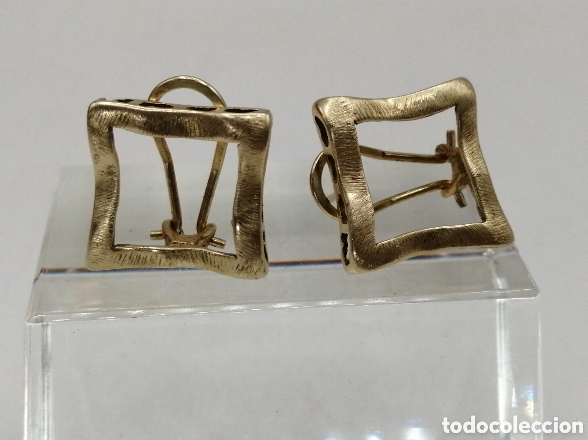 Joyeria: Pendientes metal dorado. Cierre Omega - Foto 2