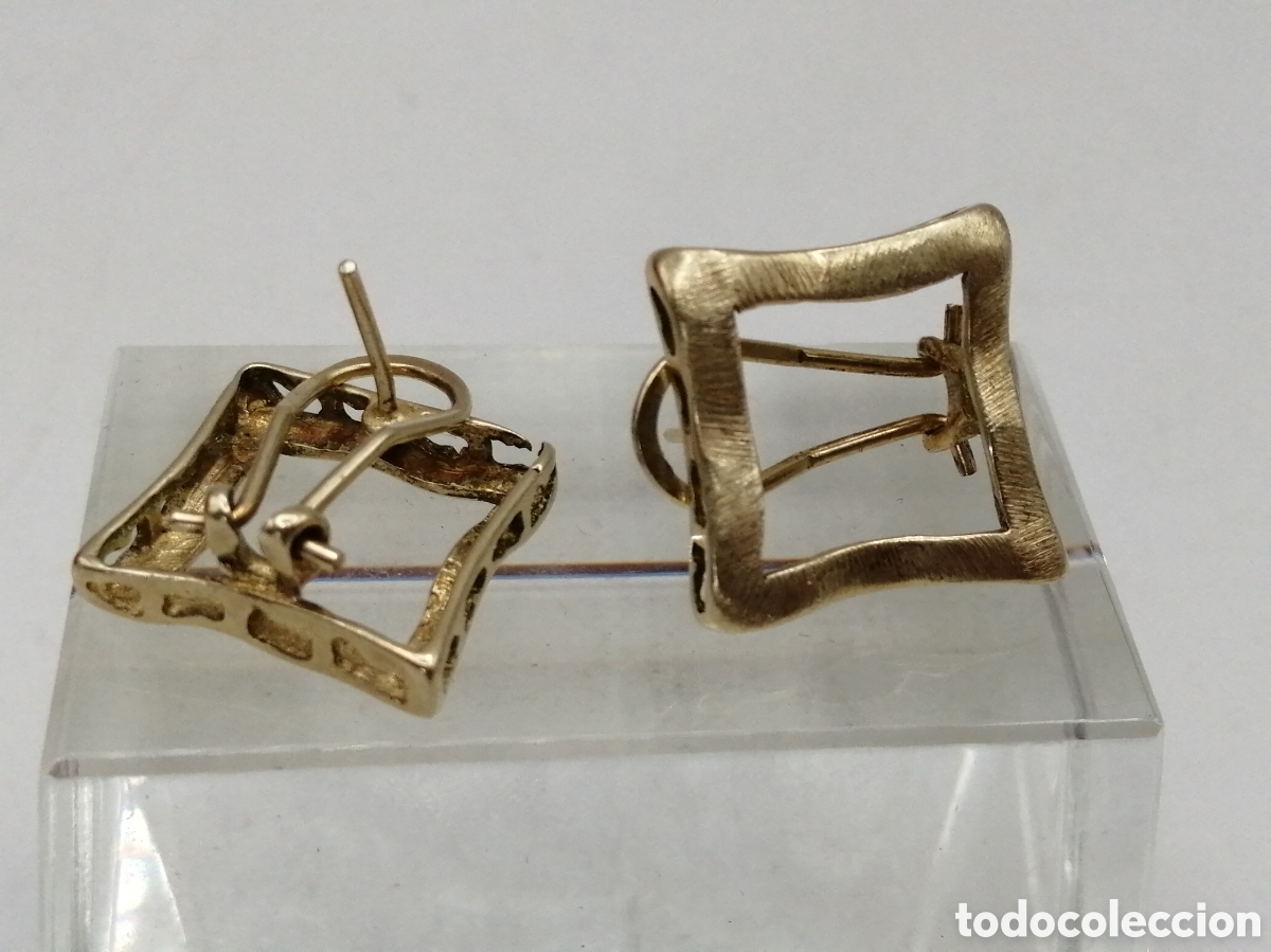 Joyeria: Pendientes metal dorado. Cierre Omega - Foto 4