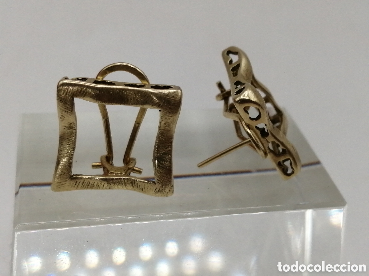 Joyeria: Pendientes metal dorado. Cierre Omega - Foto 1