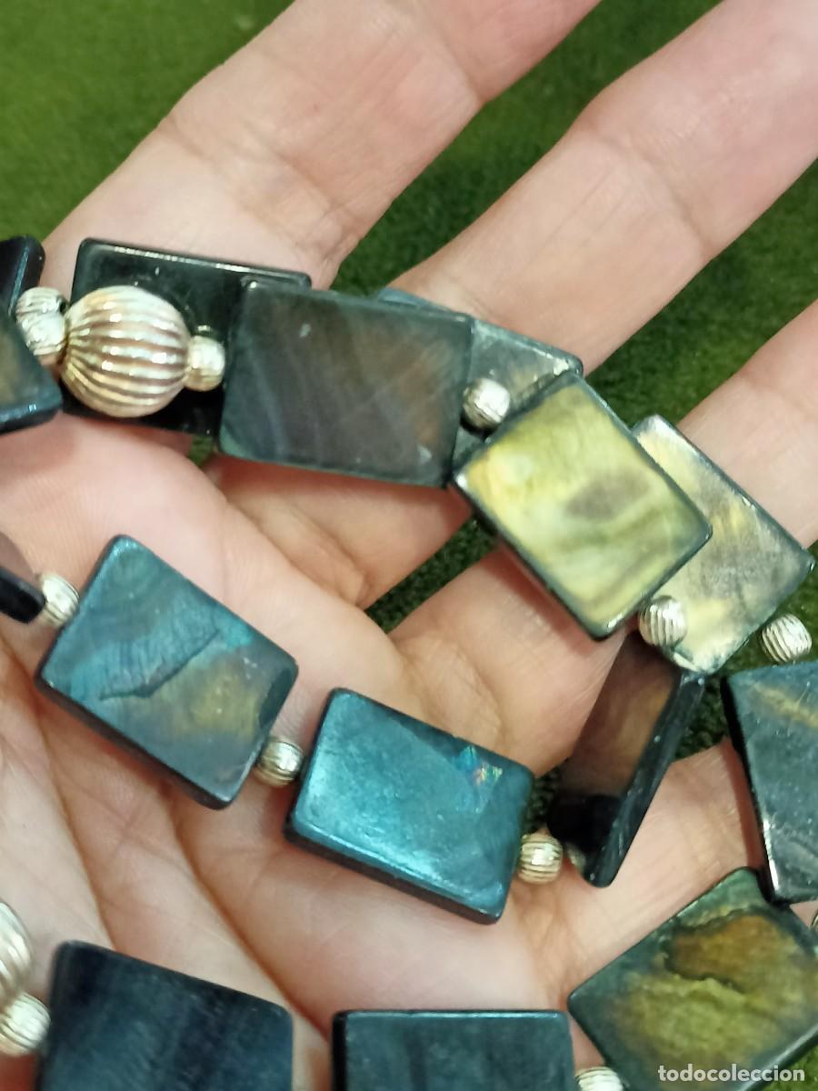 Joyeria: Gargantilla en n&aacute;car con cierre y bolas en plata 925. REF-3869 - Foto 5