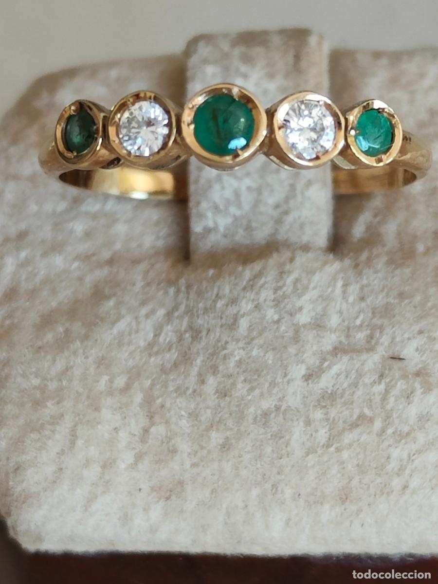 Joyeria: CINQUILLO ORO 18K ESMERALDA BRILLANTE - Foto 2