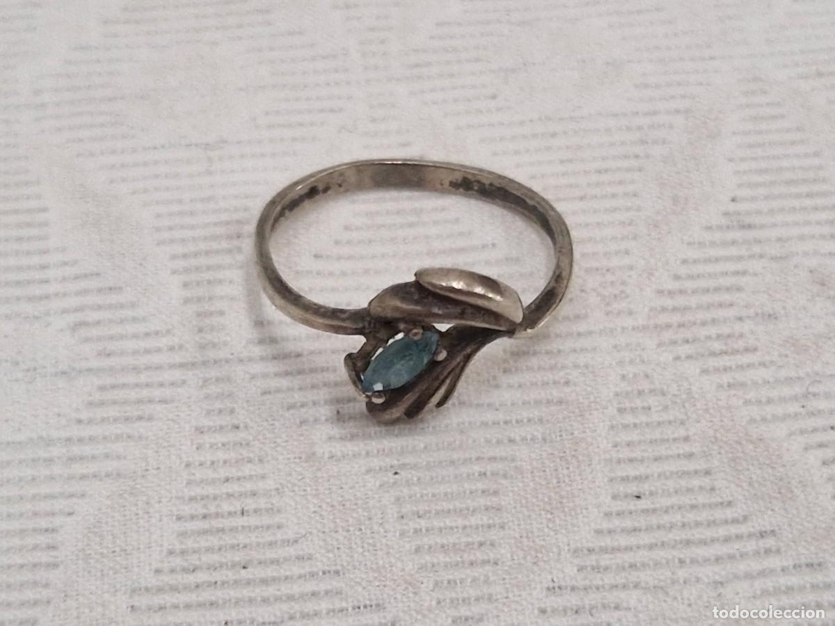Joyeria: ANILLO DE PLATA CON PEQUE&Ntilde;A AGUAMARINA - Foto 2