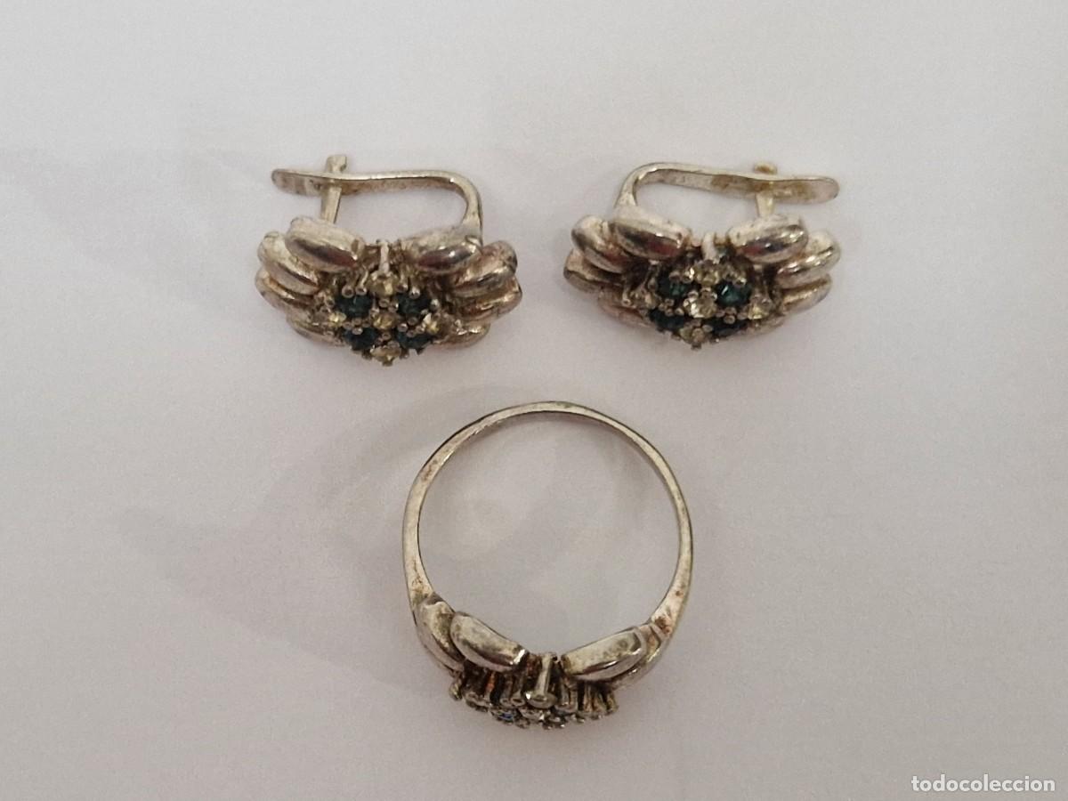 Joyeria: CONJUNTO DE PENDIENTES Y ANILLO EN PLATA CON AGUAMARINA - Foto 3