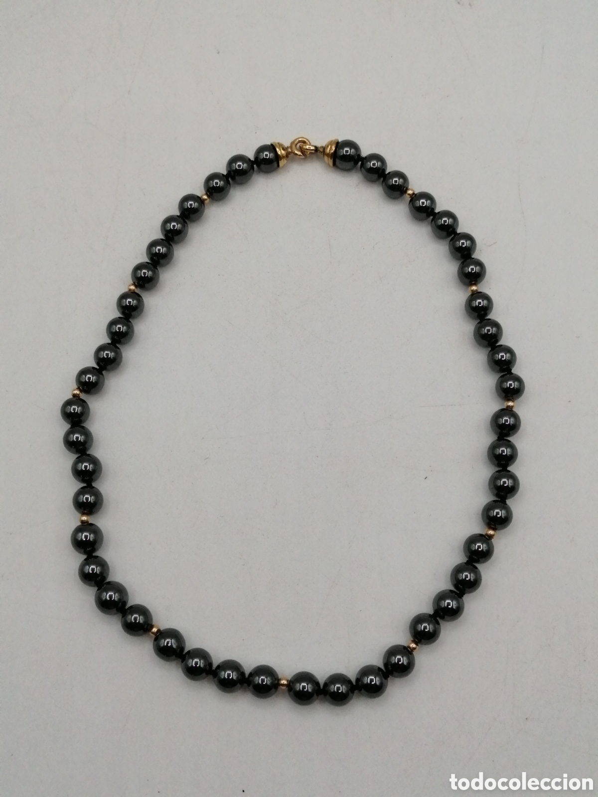 Joyeria: Collar hematita y plata dorada - Foto 3