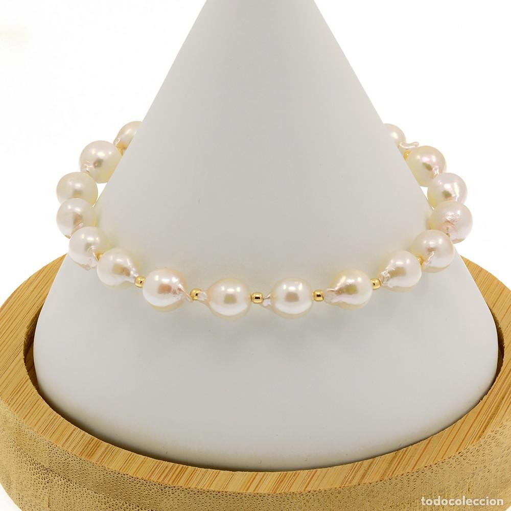 Joyeria: PULSERA DE ORO AMARILLO 18K Y PERLAS BARROCAS AKOYA - Foto 2