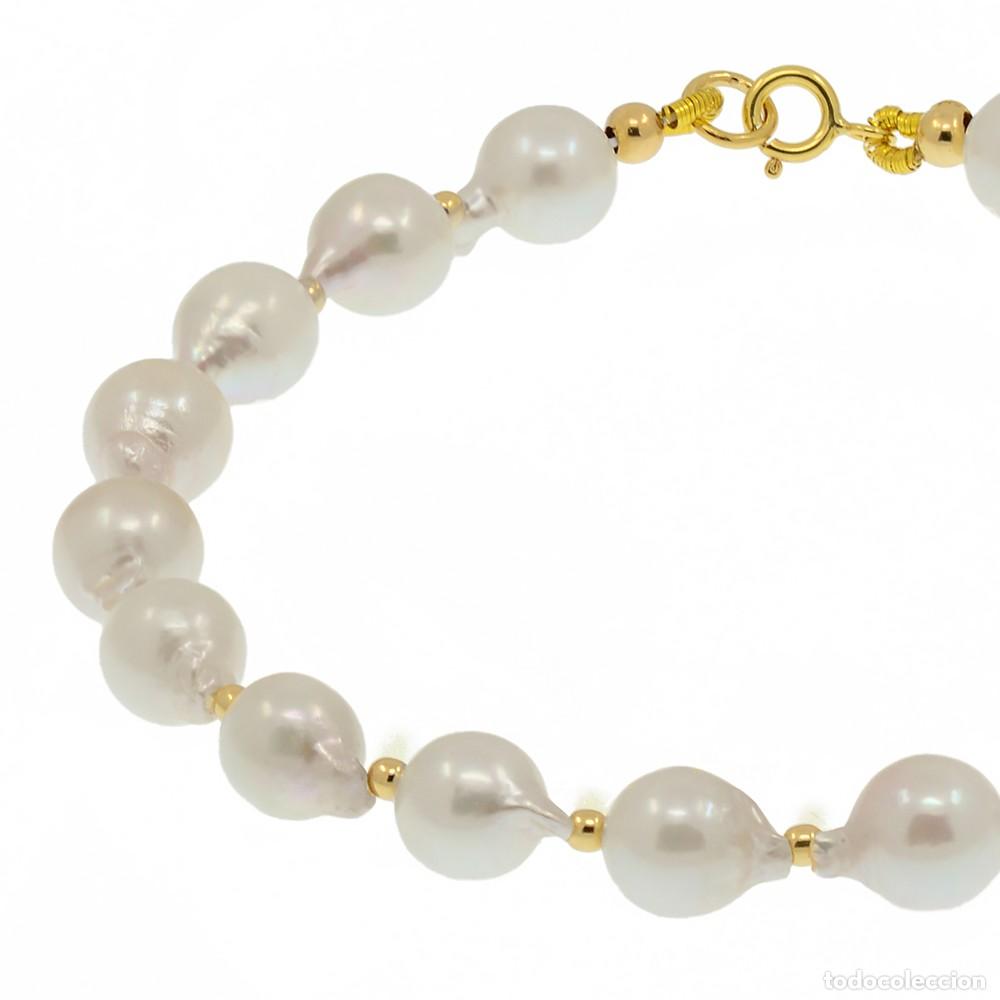 Joyeria: PULSERA DE ORO AMARILLO 18K Y PERLAS BARROCAS AKOYA - Foto 4