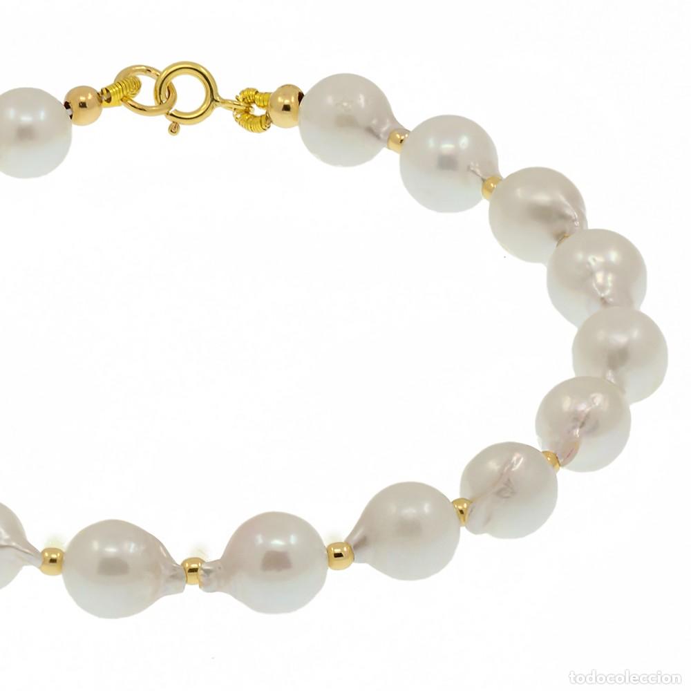 Joyeria: PULSERA DE ORO AMARILLO 18K Y PERLAS BARROCAS AKOYA - Foto 5