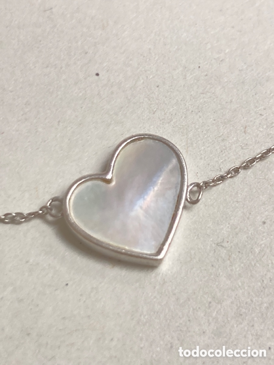 Joyeria: Pulsera de plata y centro coraz&oacute;n nacar /puls03 - Foto 2