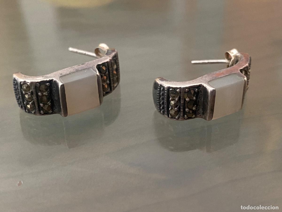 Joyeria: ANTIGUOS PENDIENTES PLATA 925 NACAR MARQUESITAS - Foto 1