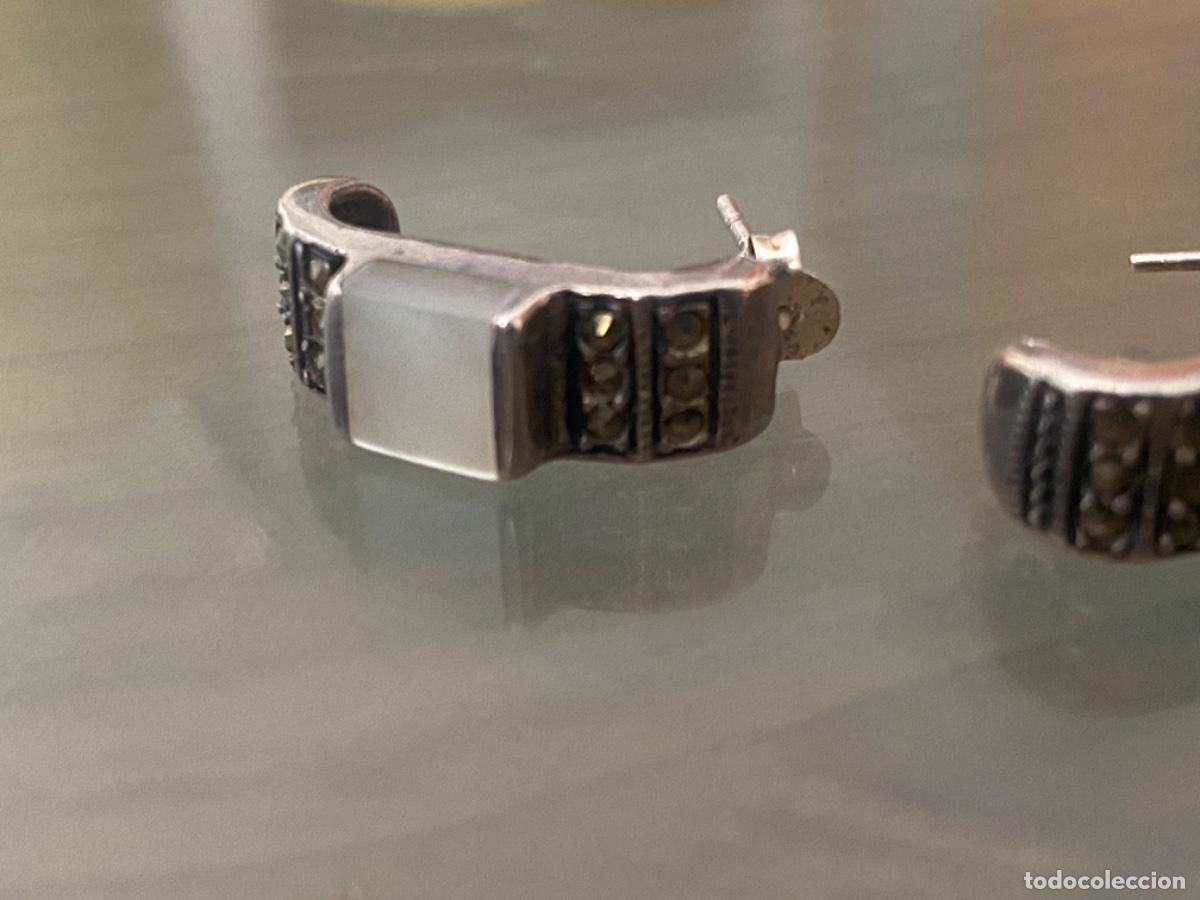 Joyeria: ANTIGUOS PENDIENTES PLATA 925 NACAR MARQUESITAS - Foto 2