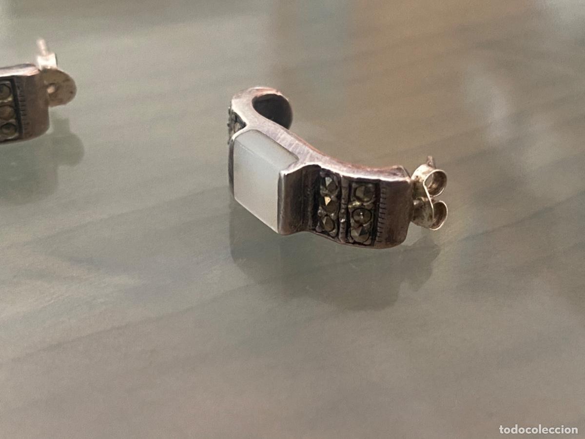 Joyeria: ANTIGUOS PENDIENTES PLATA 925 NACAR MARQUESITAS - Foto 3