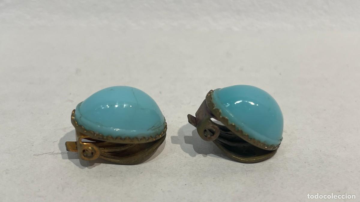 Joyeria: PENDIENTES ANTIGUOS CON PIEDRAS AZULES - Foto 2
