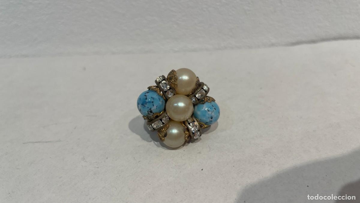 Joyeria: PENDIENTE DE PERLAS CON PIEDRAS AZULES Y BRILLANTES - Foto 1