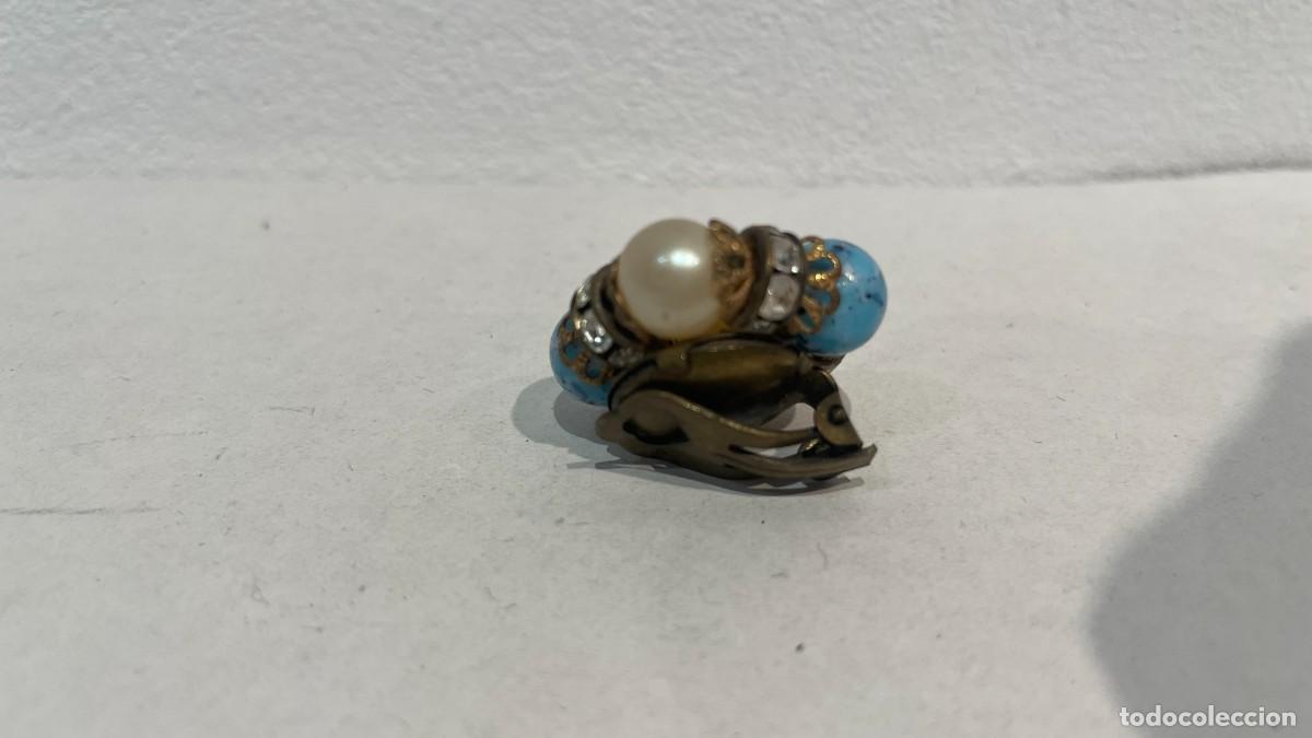 Joyeria: PENDIENTE DE PERLAS CON PIEDRAS AZULES Y BRILLANTES - Foto 2