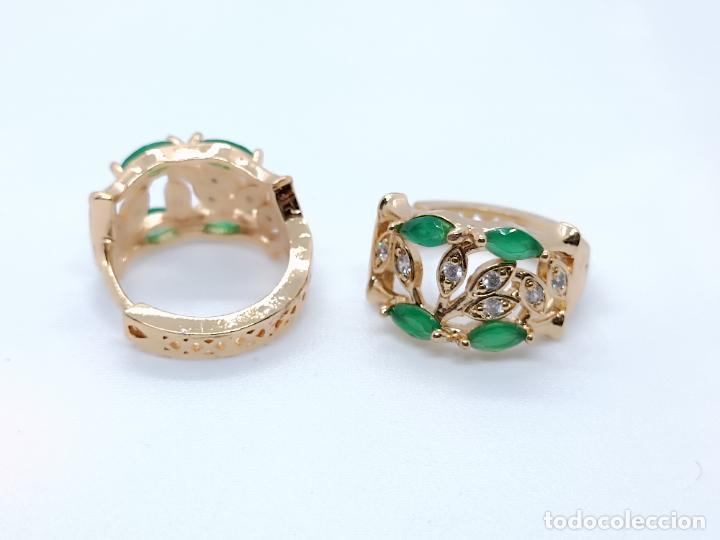 Joyeria: Preciosos pendientes en oro 14k con esmeraldas de estilo bamb&uacute; - Foto 4