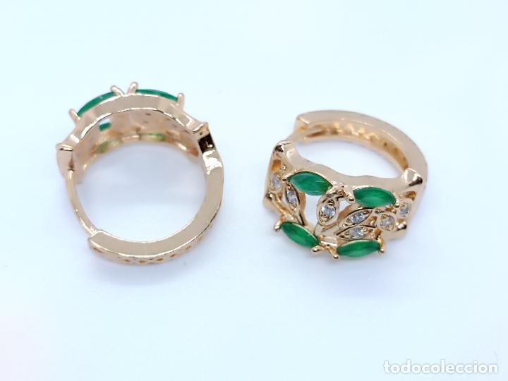 Joyeria: Preciosos pendientes en oro 14k con esmeraldas de estilo bamb&uacute; - Foto 5