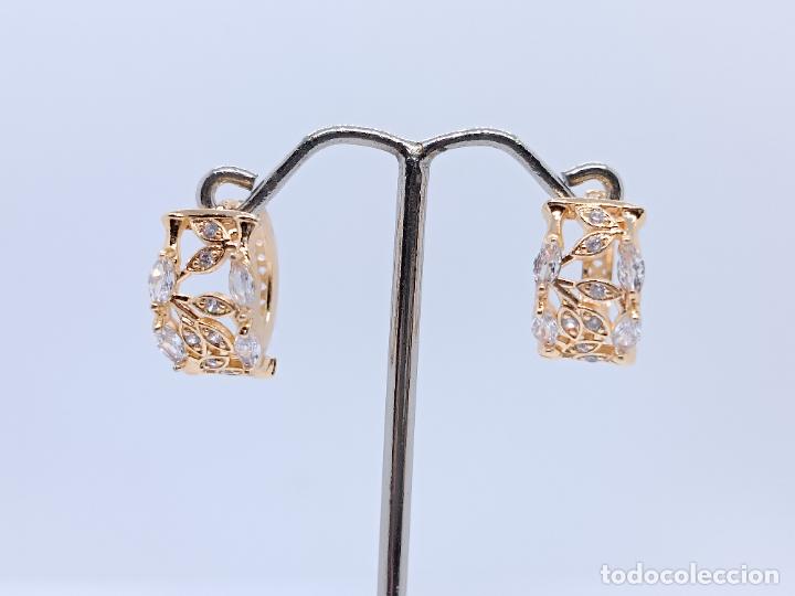 Joyeria: Preciosos pendientes en oro 14k con turmalinas rosas estilo bamb&uacute; - Foto 2