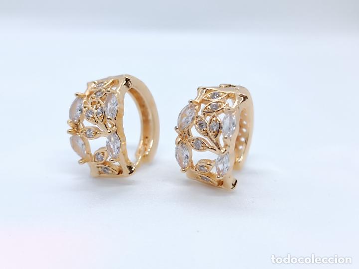 Joyeria: Preciosos pendientes en oro 14k con turmalinas rosas estilo bamb&uacute; - Foto 6