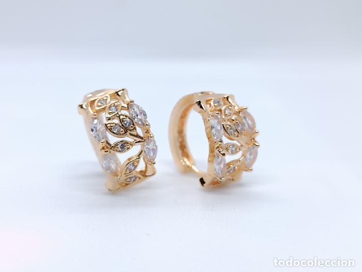 Joyeria: Preciosos pendientes en oro 14k con turmalinas rosas estilo bamb&uacute; - Foto 7