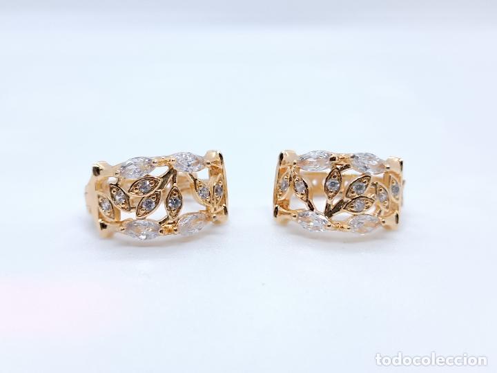 Joyeria: Preciosos pendientes en oro 14k con turmalinas rosas estilo bamb&uacute; - Foto 8