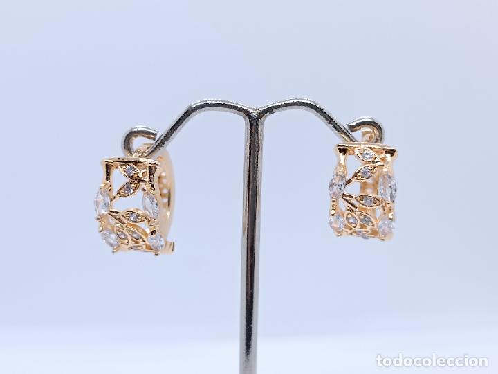 Joyeria: Preciosos pendientes en oro 14k con turmalinas rosas estilo bamb&uacute; - Foto 1