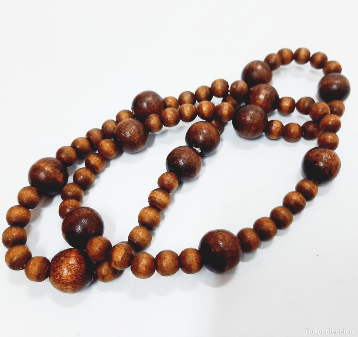 Joyeria: Collar de cuentas de madera vintage(2.2) - Foto 3