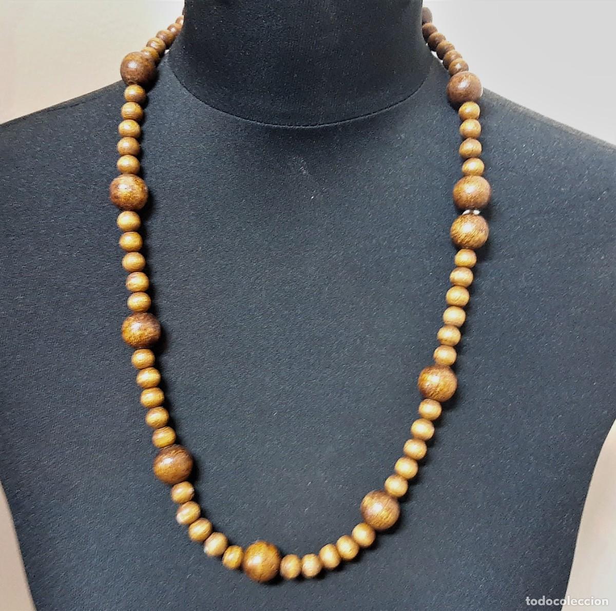 Joyeria: Collar de cuentas de madera vintage(2.2) - Foto 4