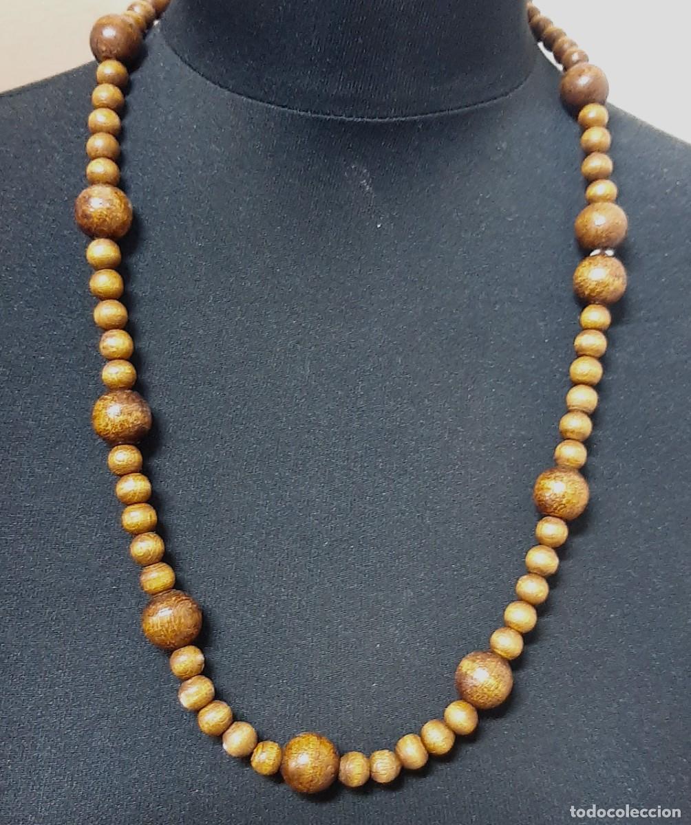 Joyeria: Collar de cuentas de madera vintage(2.2) - Foto 6
