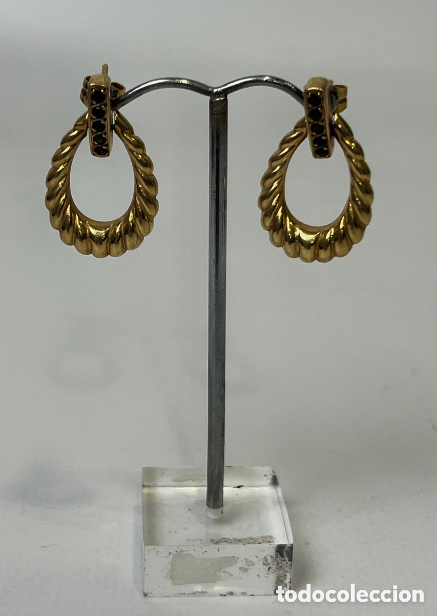 Joyeria: PENDIENTES EN ORO 18 QUILATES Y ZAFIROS