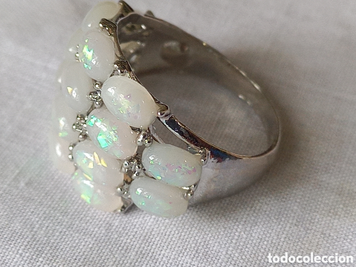 Joyeria: Bello anillo en plata, circonitas y opalos creados - Foto 4