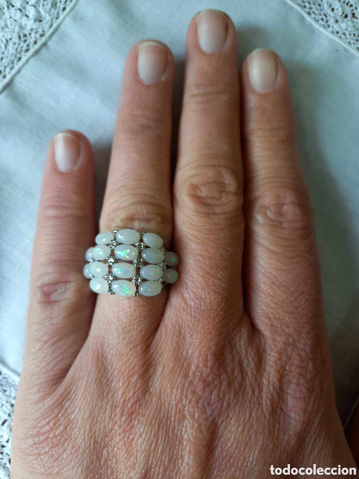 Joyeria: Bello anillo en plata, circonitas y opalos creados - Foto 3