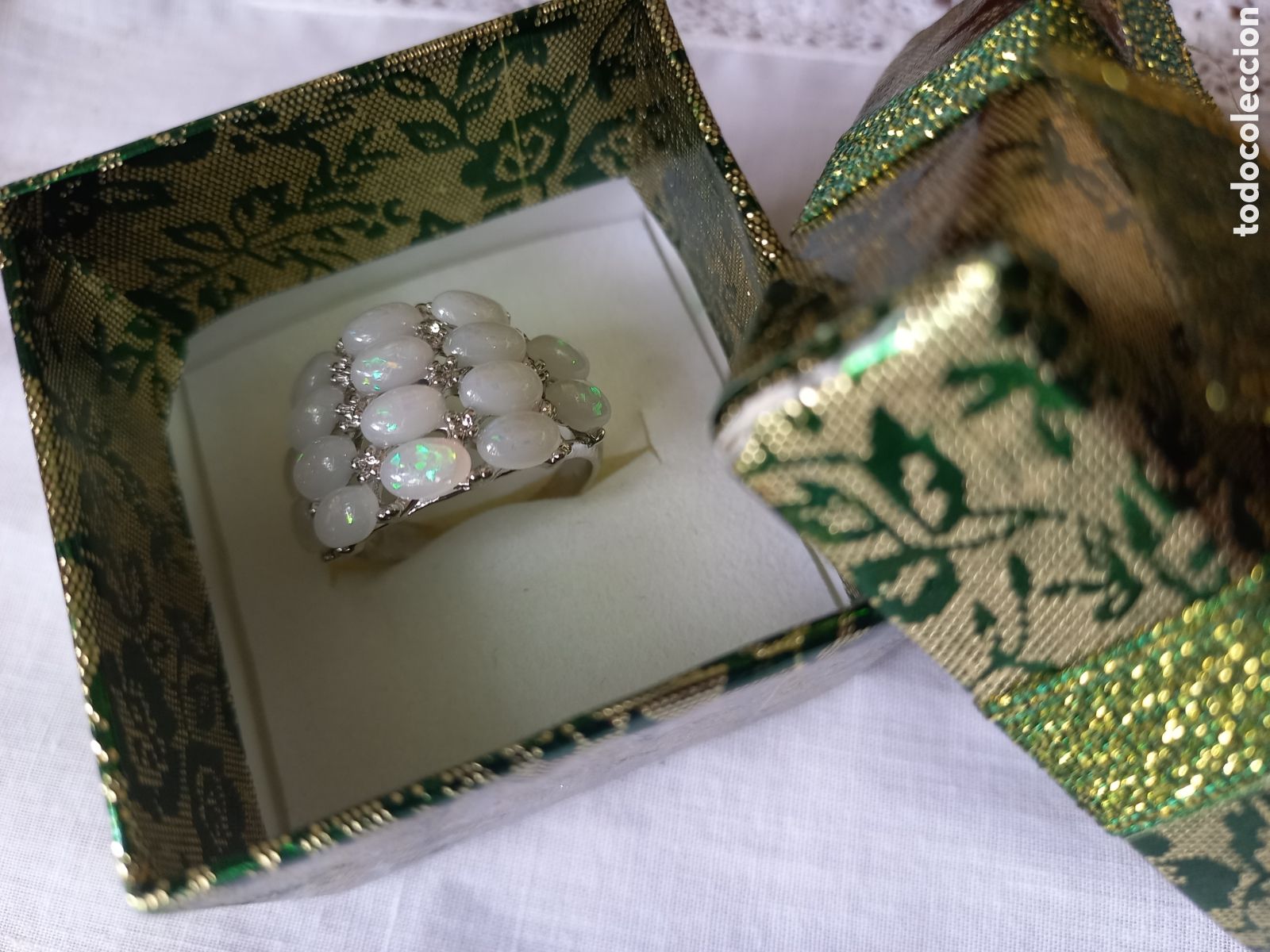 Joyeria: Bello anillo en plata, circonitas y opalos creados - Foto 5