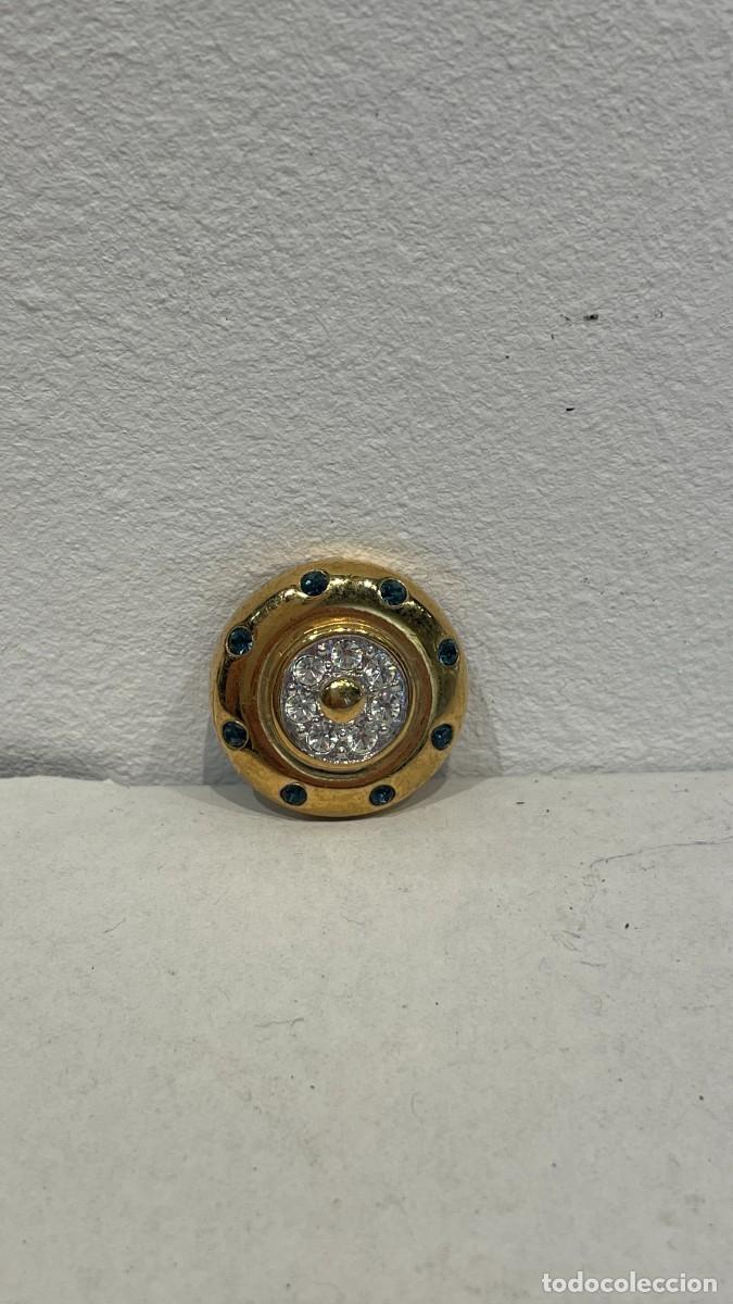 Joyeria: PENDIENTE DORADO CIRCULAR CON BRILLOS AZULES - Foto 1