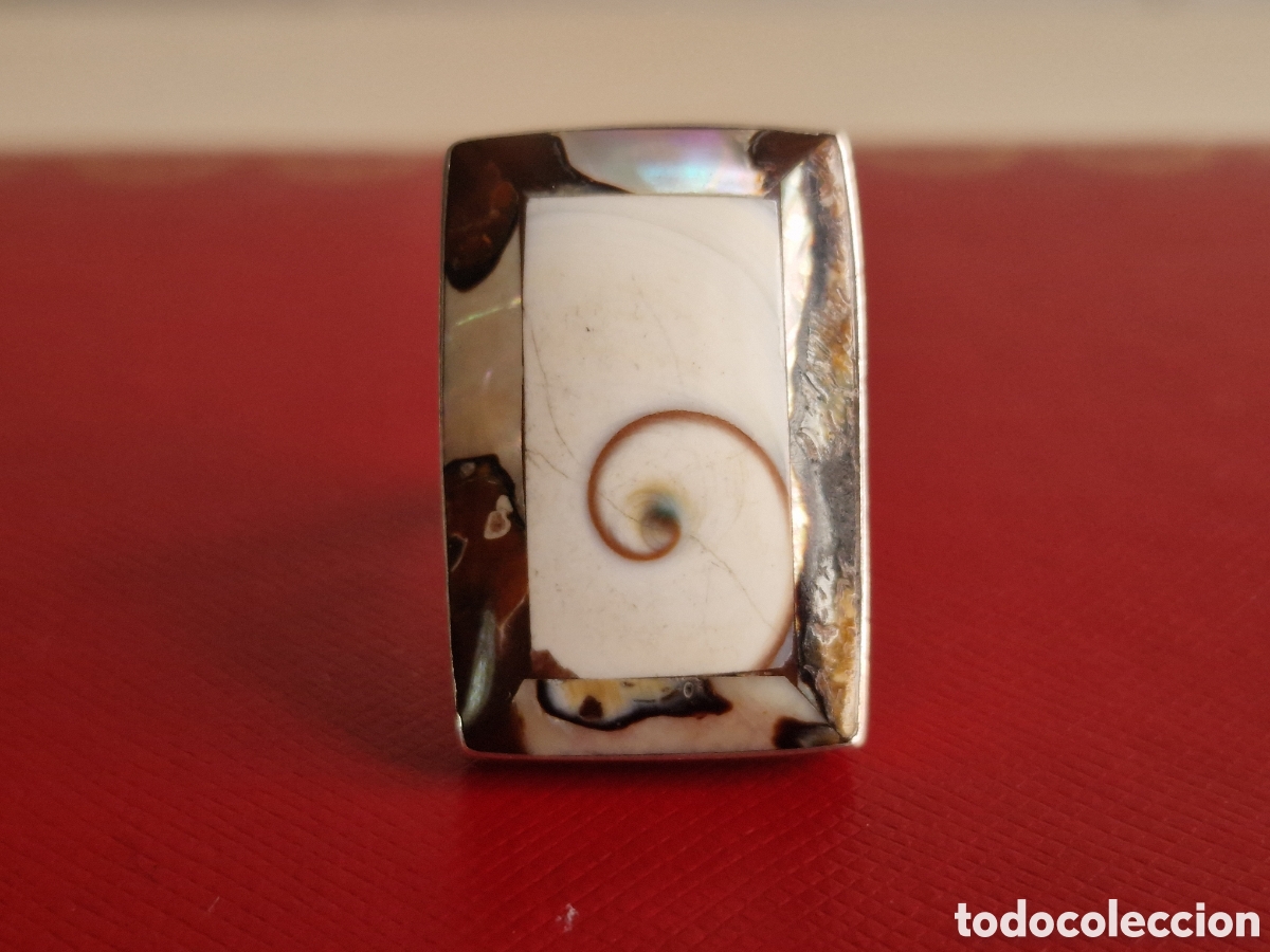 Joyeria: ANILLO GRANDE PLATA Y NACAR NUEVO - Foto 3