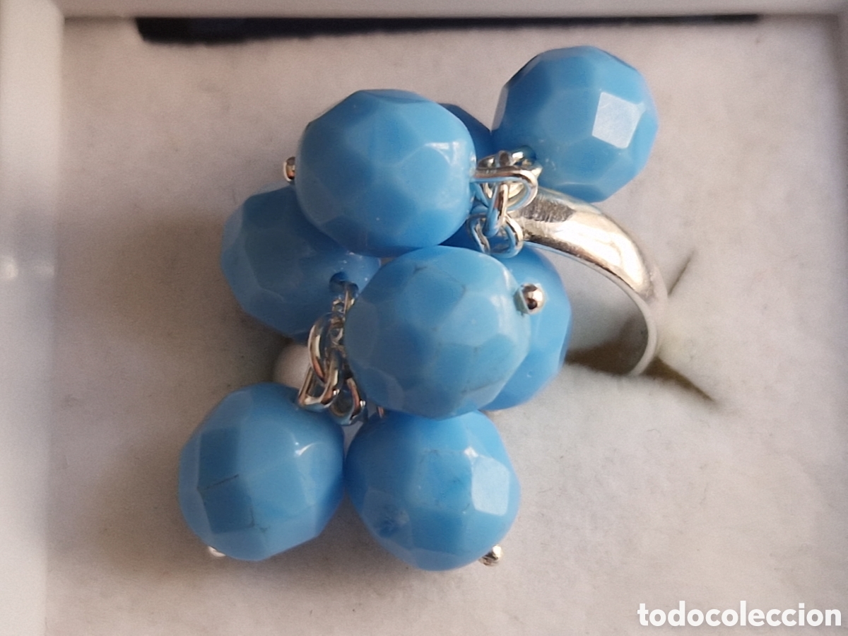 Joyeria: ANILLO DE PLATA DE LEY PIEDRAS AZULES NUEVO - Foto 2